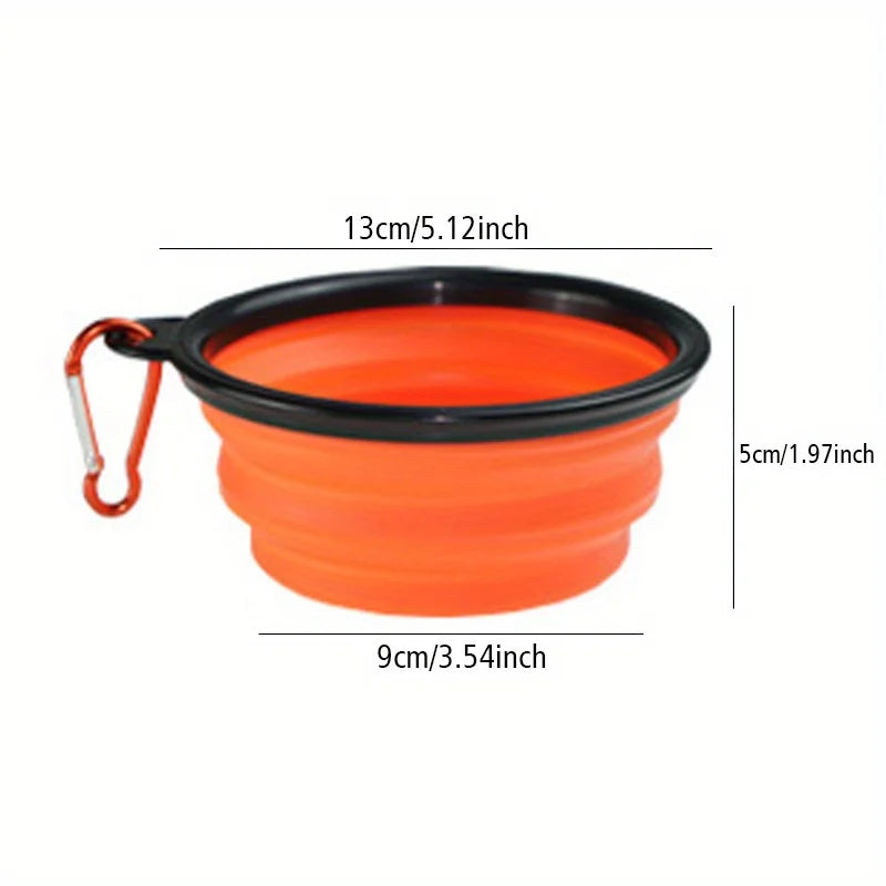 Portable Collapsible Silicone Dog Travel Bowl with Clip