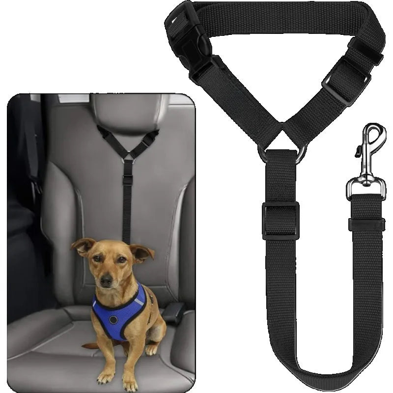 Adjustable Nylon Pet Car Seat Belt & Safety Lead Leash