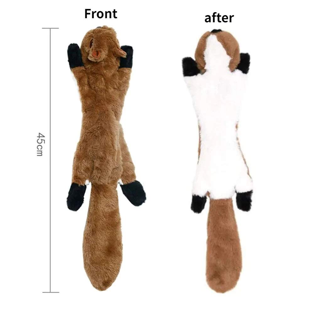 No Stuffing Plush Squeaky Dog Chew Toy with Crinkle Paper & Squeakers