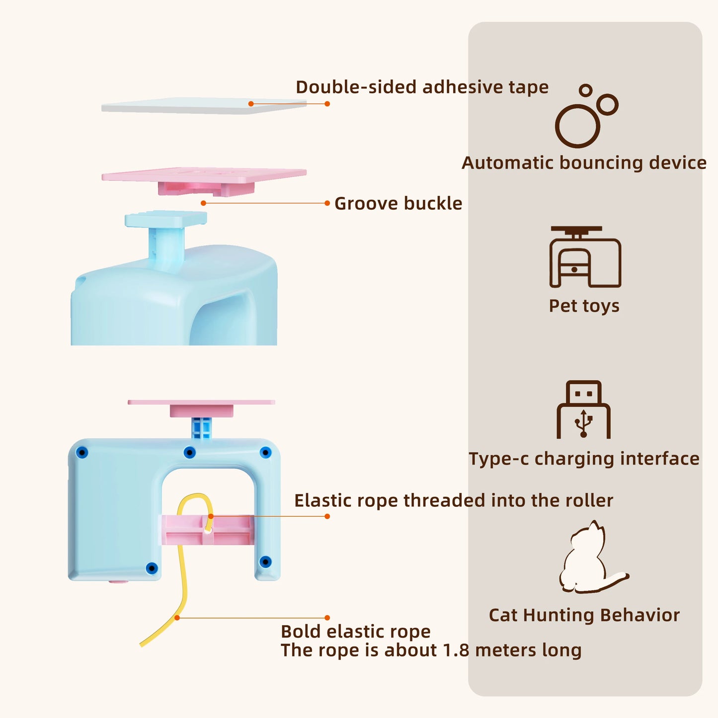 Automatic Hanging Electric Flying Bird Interactive Doorway Cat Toy