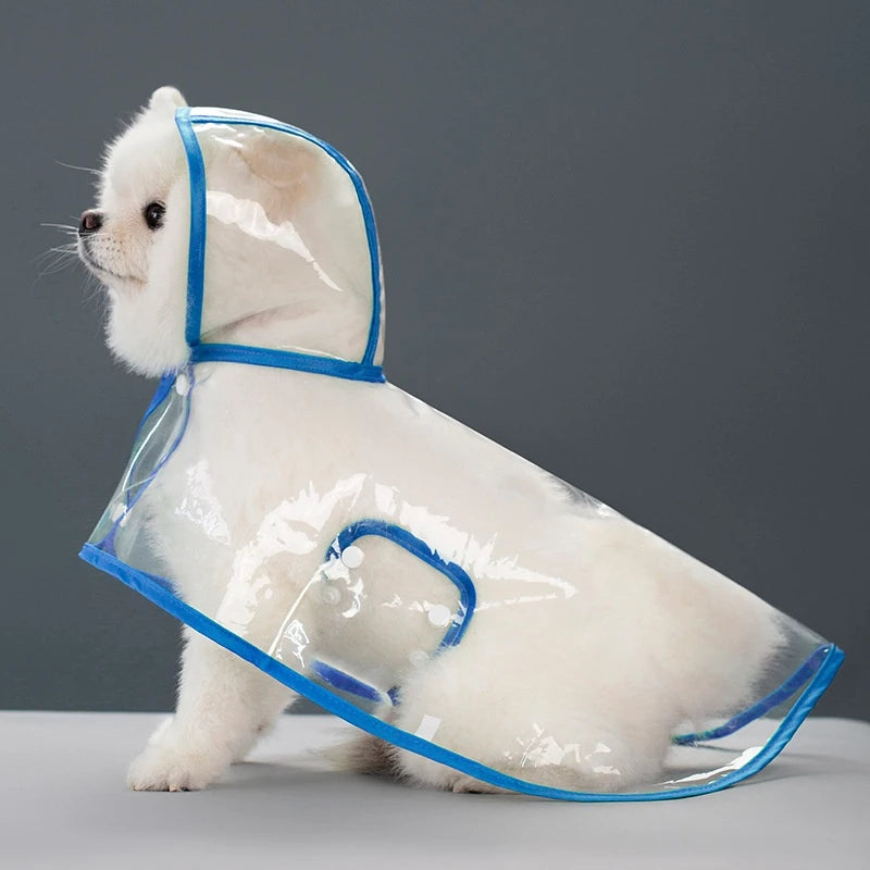 Transparent Waterproof & Windproof Dog Raincoat with Hood
