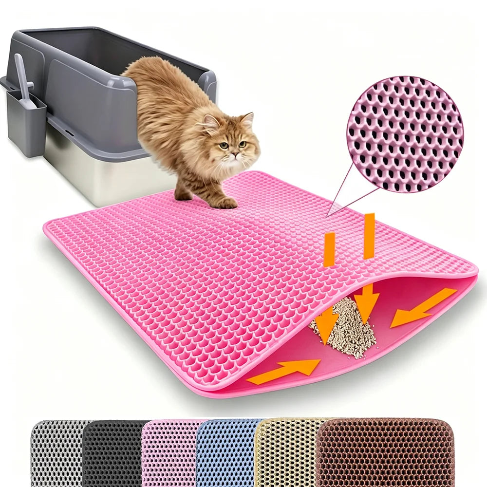 Double-Layer Waterproof Non-Slip Cat Litter Mat & Trapper