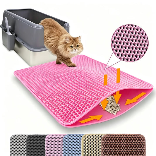 Double-Layer Waterproof Non-Slip Cat Litter Mat & Trapper