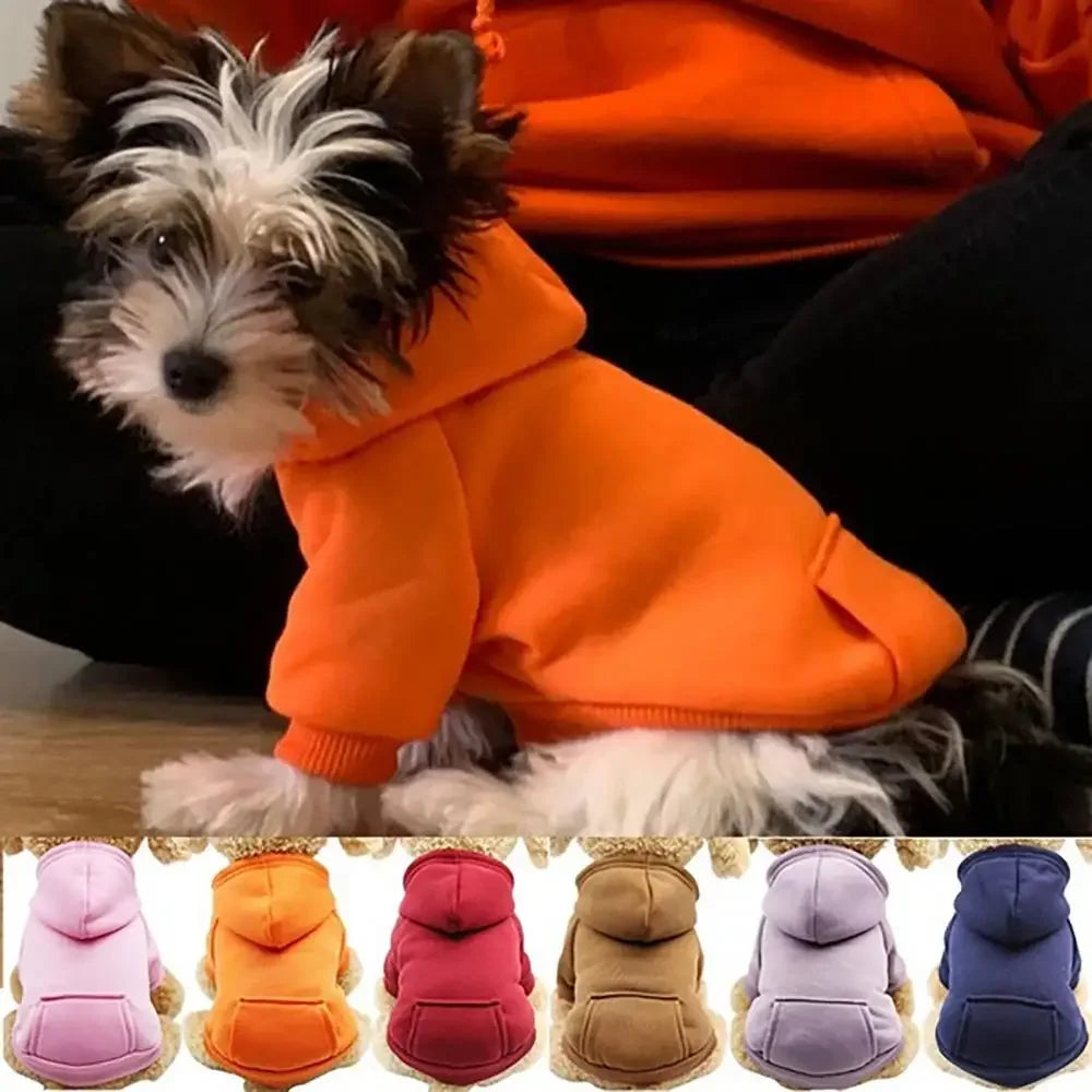 Warm Winter Fleece Dog Hoodie & Cute Puppy Sweatshirt Apparel