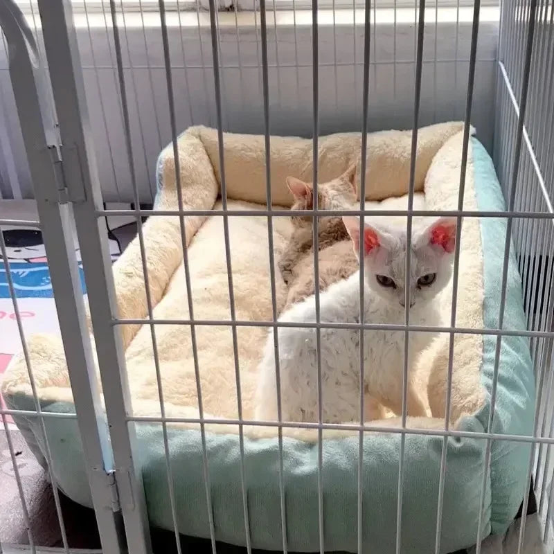 Plush Oval Cat & Small Dog Cuddler Bed