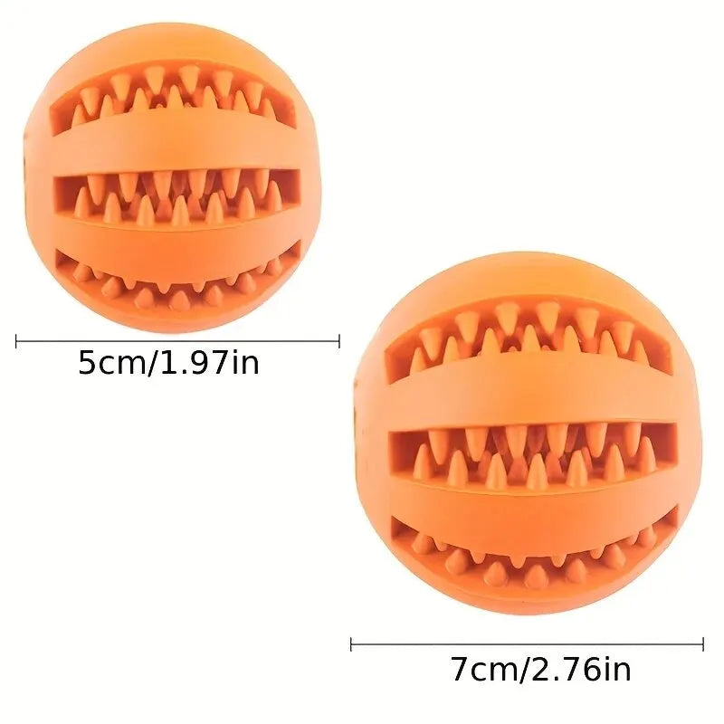 Bite-Resistant Dog Treat Dispenser & Tooth Cleaning Chew Ball