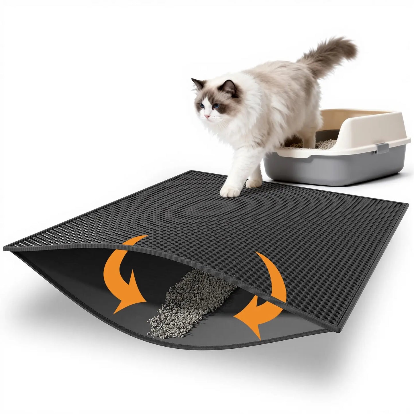 Double-Layer Waterproof Honeycomb Cat Litter Mat & Trapper