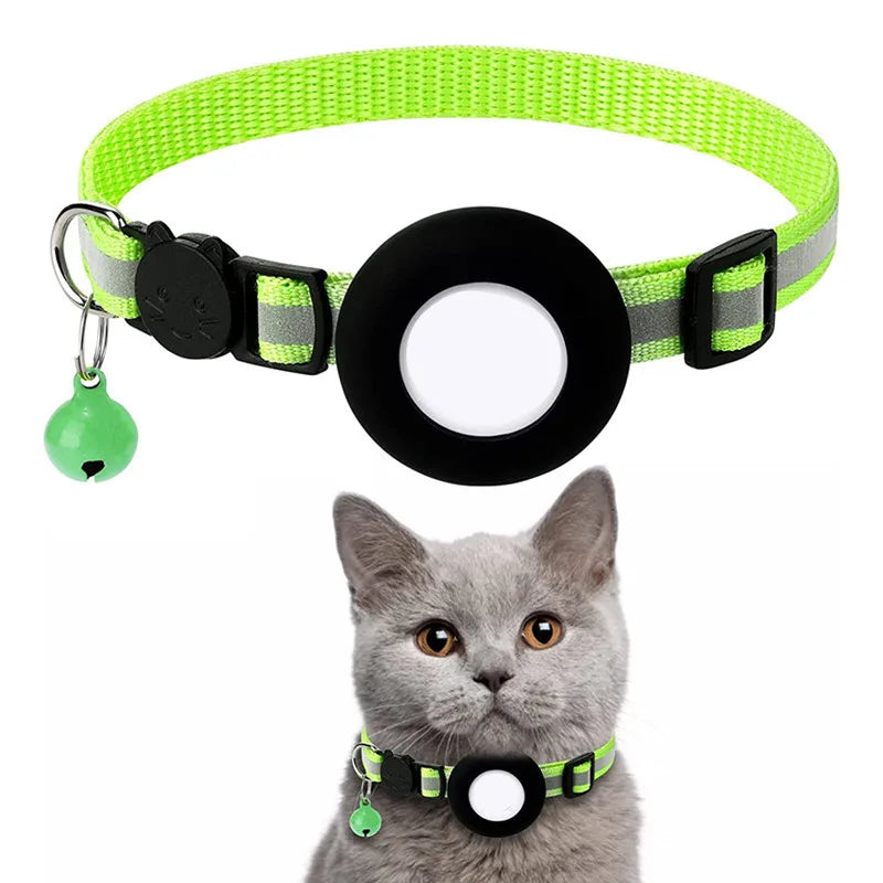 Reflective AirTag Cat Collar with Safety Breakaway Buckle & Bell