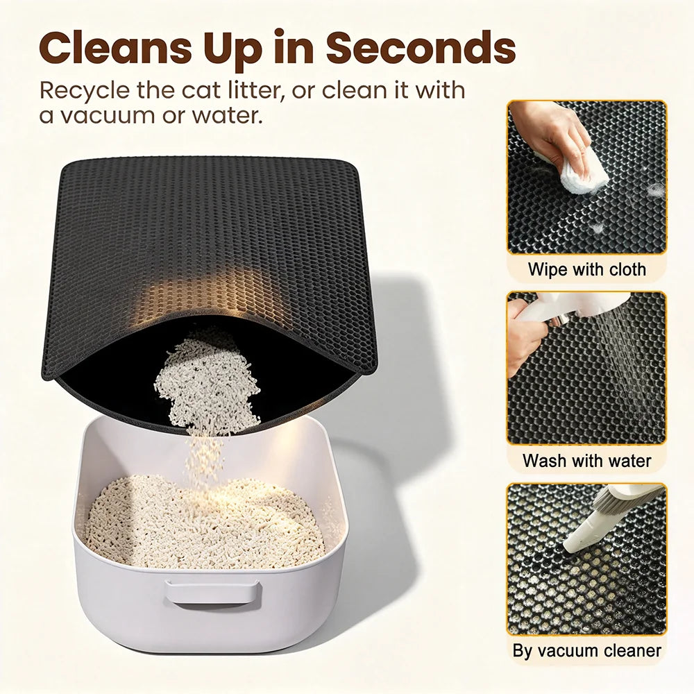 Double-Layer Waterproof Non-Slip Cat Litter Mat & Trapper