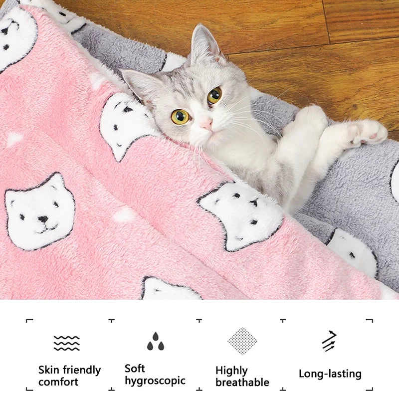 Thickened Flannel Soft Cat & Small Dog Sleeping Mat Cushion