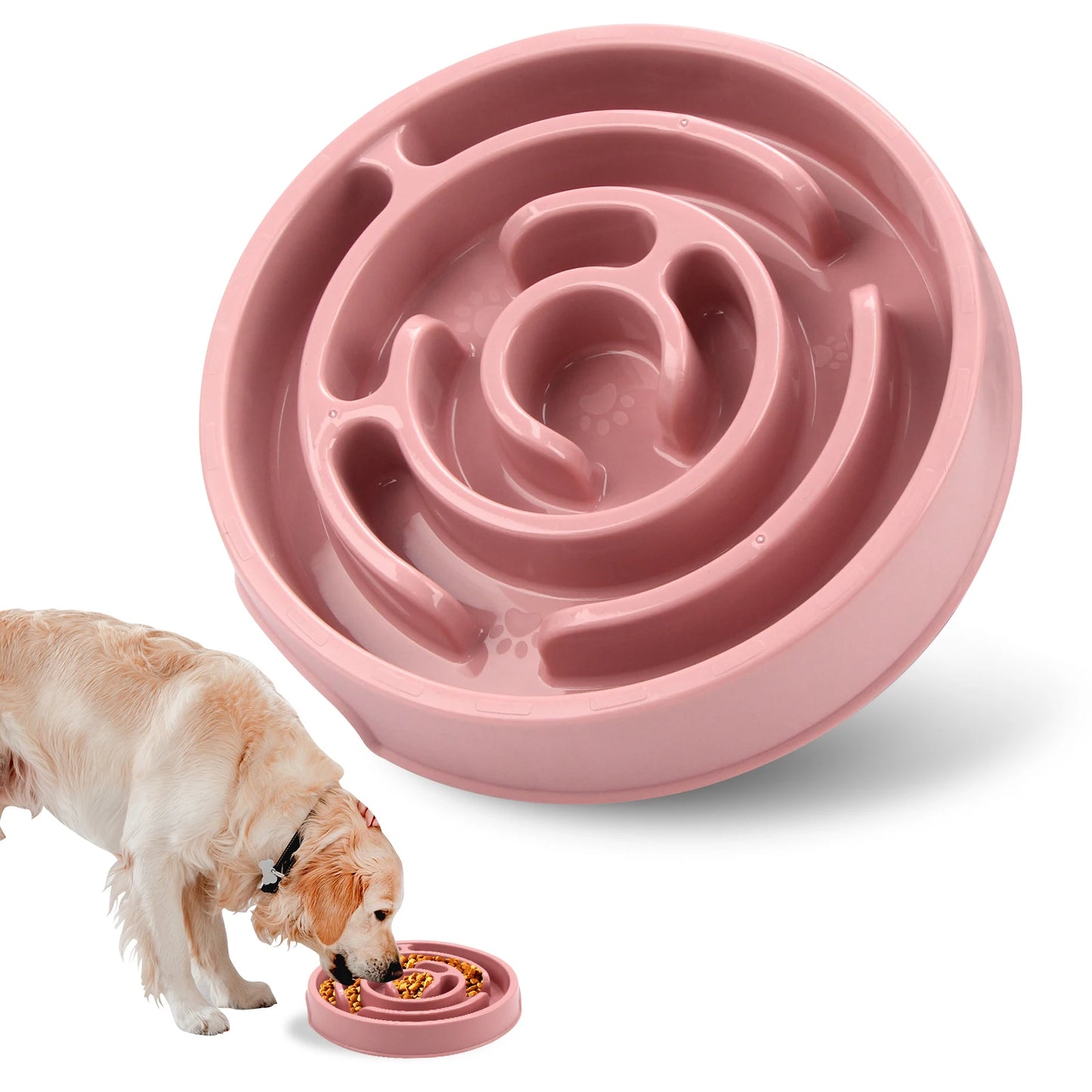 Anti-Gulping Non-Slip Interactive Slow Feeder Dog Bowl