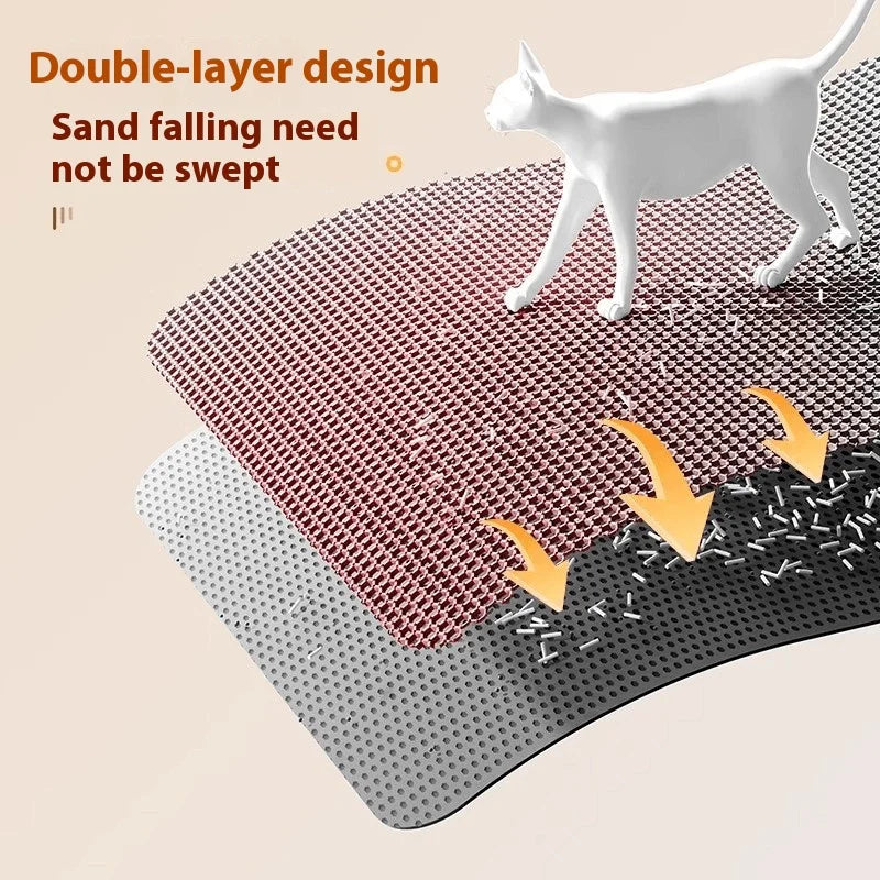 Extra Large Heavy-Duty Waterproof 2-Layer Cat Litter Mat