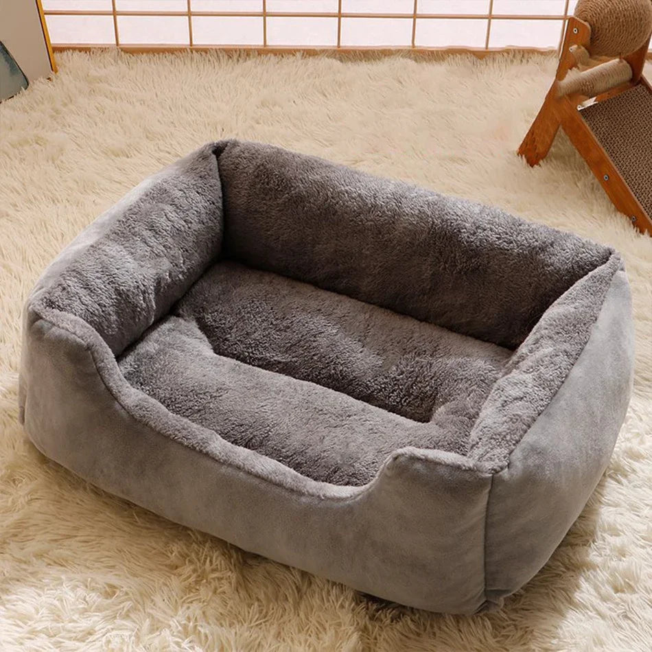 Orthopedic Plush Rectangular Cat & Dog Bolster Bed