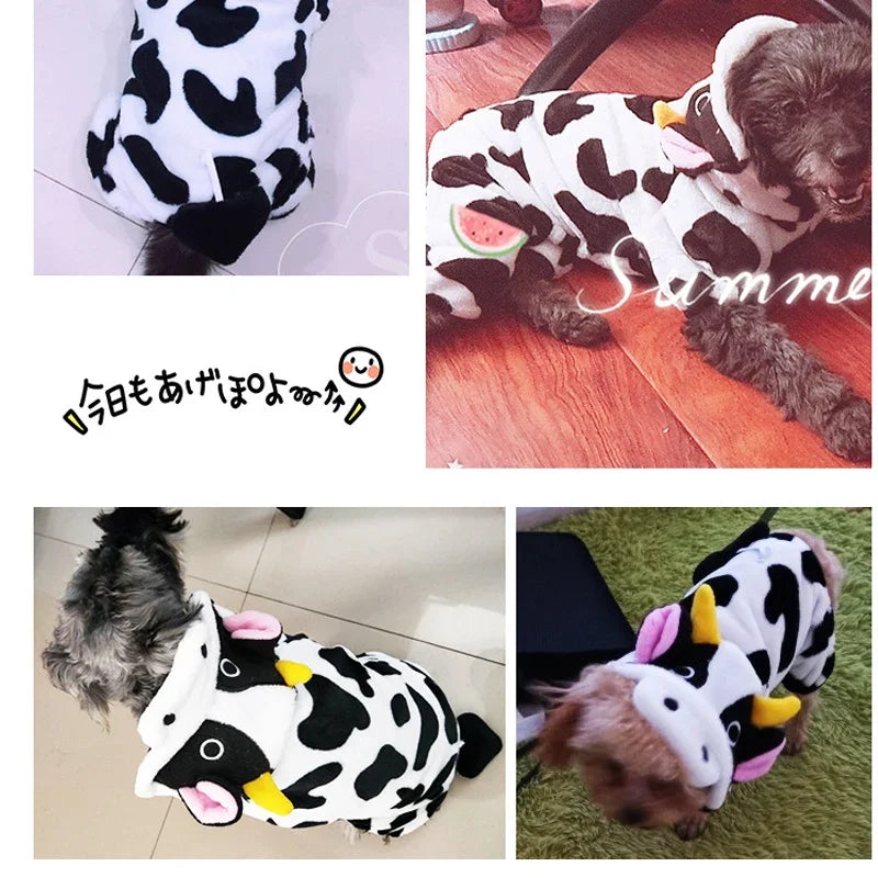 Soft Warm Fleece Animal Jumpsuit & Hoodie Costume for Small Dogs & Cats