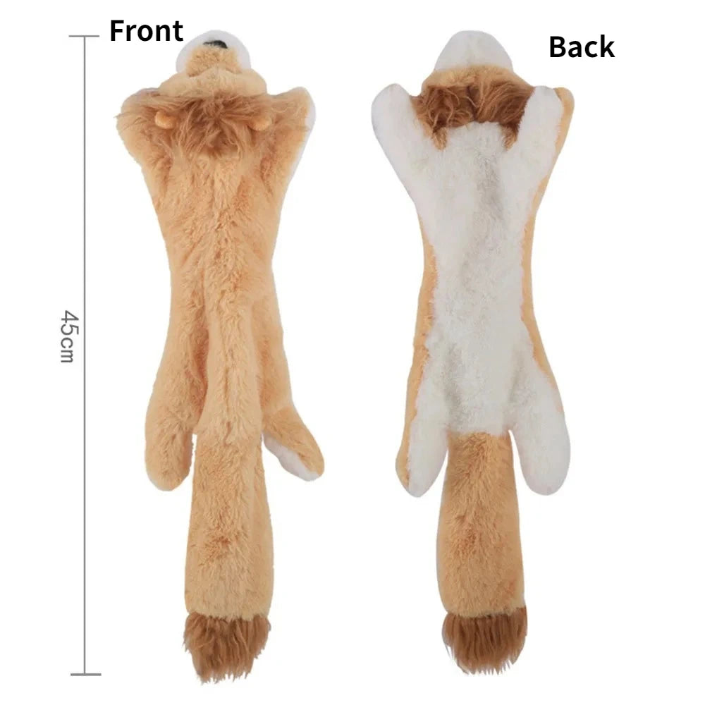 No Stuffing Plush Squeaky Dog Chew Toy with Crinkle Paper & Squeakers
