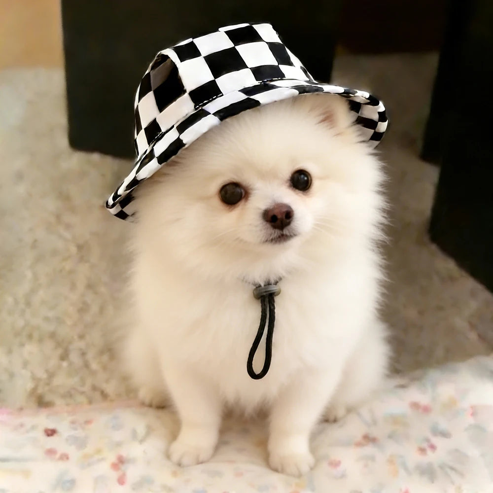 Adjustable Cute Printed Dog Hat & Puppy Sun Cap for Small Dogs