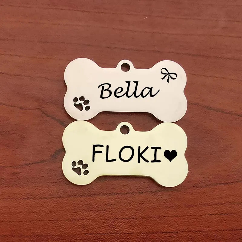 Custom Engraved Pet ID Tag & Personalised Dog & Cat Name Pendant Keyring