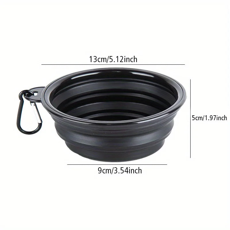 Portable Collapsible Silicone Dog Travel Bowl with Clip