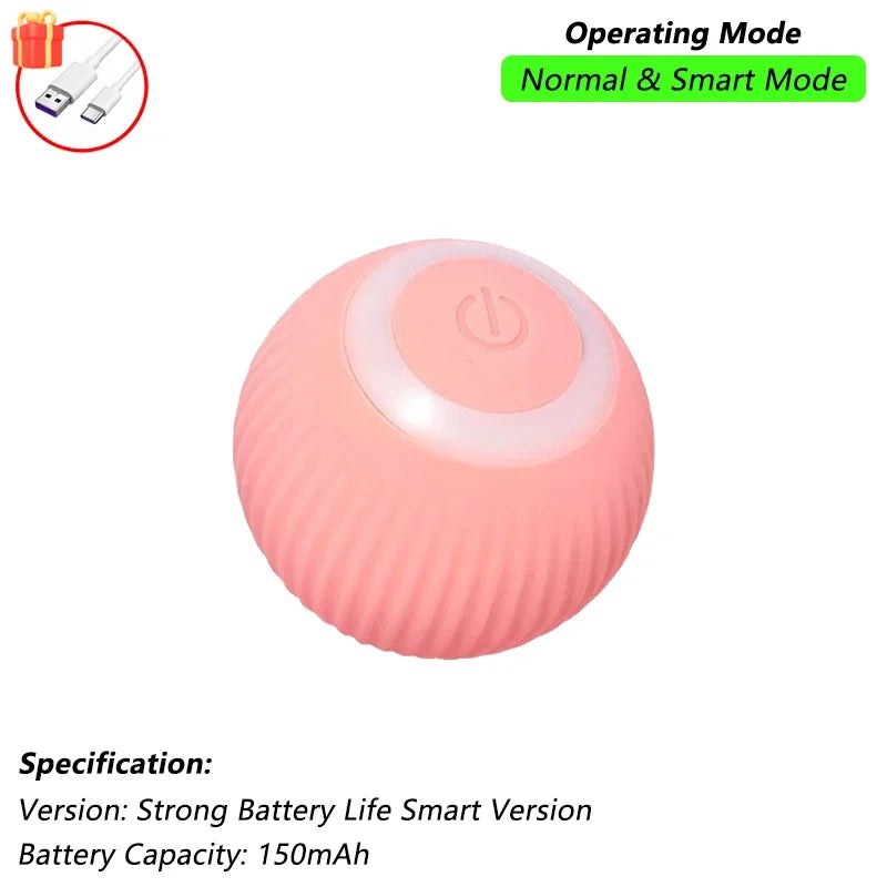 Automatic Rolling & Interactive Smart Cat Toy Ball with Faux Tail