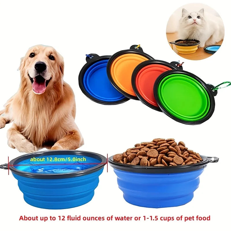 Portable Collapsible Silicone Travel Pet Food & Water Bowl