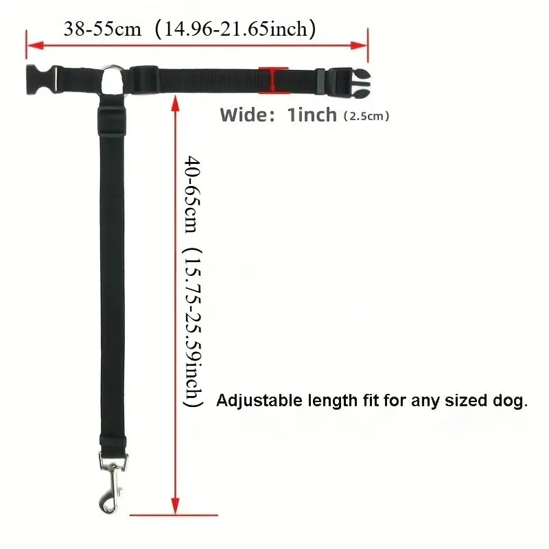Adjustable Nylon Pet Car Seat Belt & Safety Lead Leash
