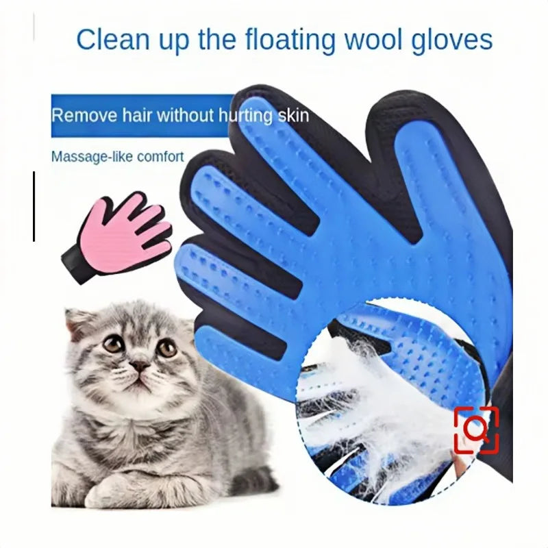 Deshedding Pet Grooming Glove & Gentle Massage Hair Remover for Cats & Dogs