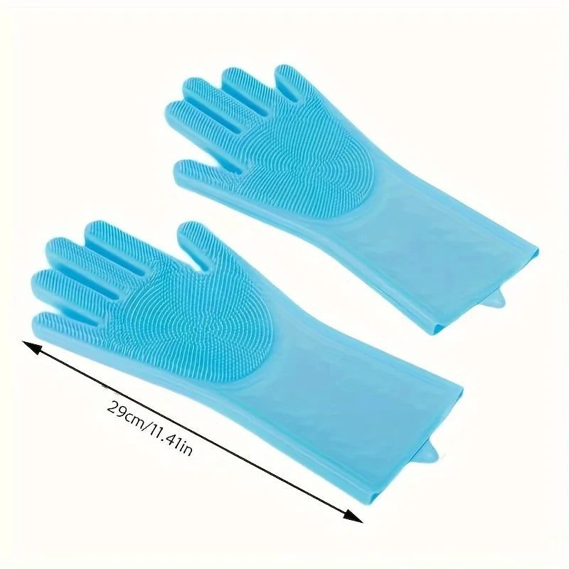 Silicone Pet Bath & Grooming Scrubber Glove for Dogs & Cats