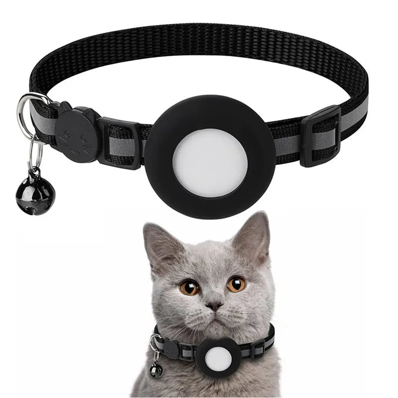 Reflective AirTag Cat Collar with Safety Breakaway Buckle & Bell
