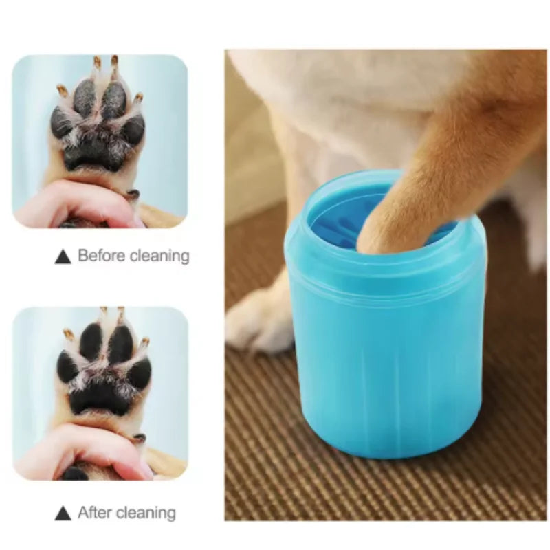 Portable Silicone Dog Paw Cleaner Cup & Gentle Foot Washing Brush