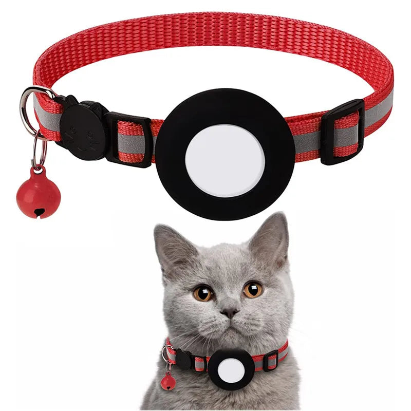 Reflective AirTag Cat Collar with Safety Breakaway Buckle & Bell