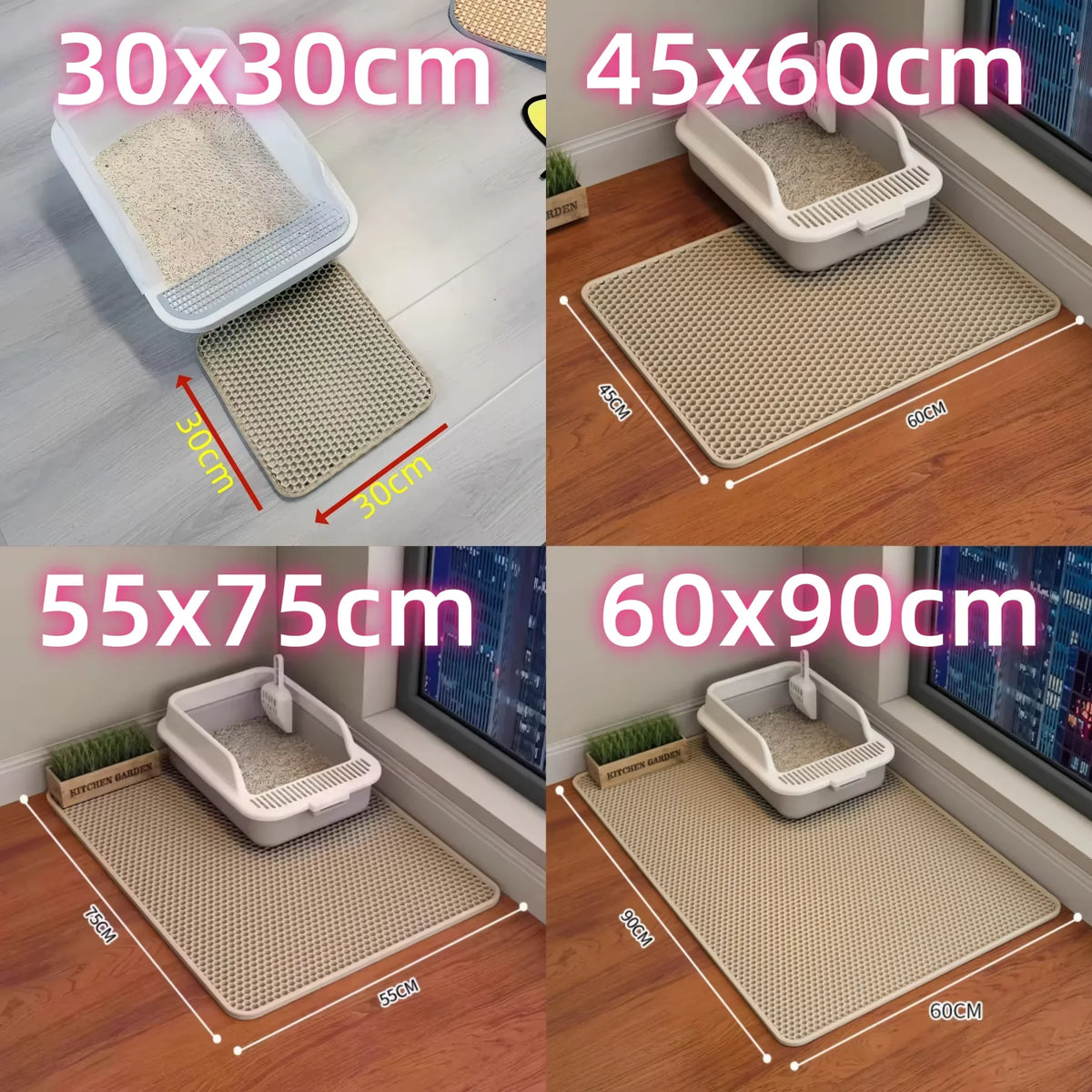 Extra Large Heavy-Duty Waterproof 2-Layer Cat Litter Mat