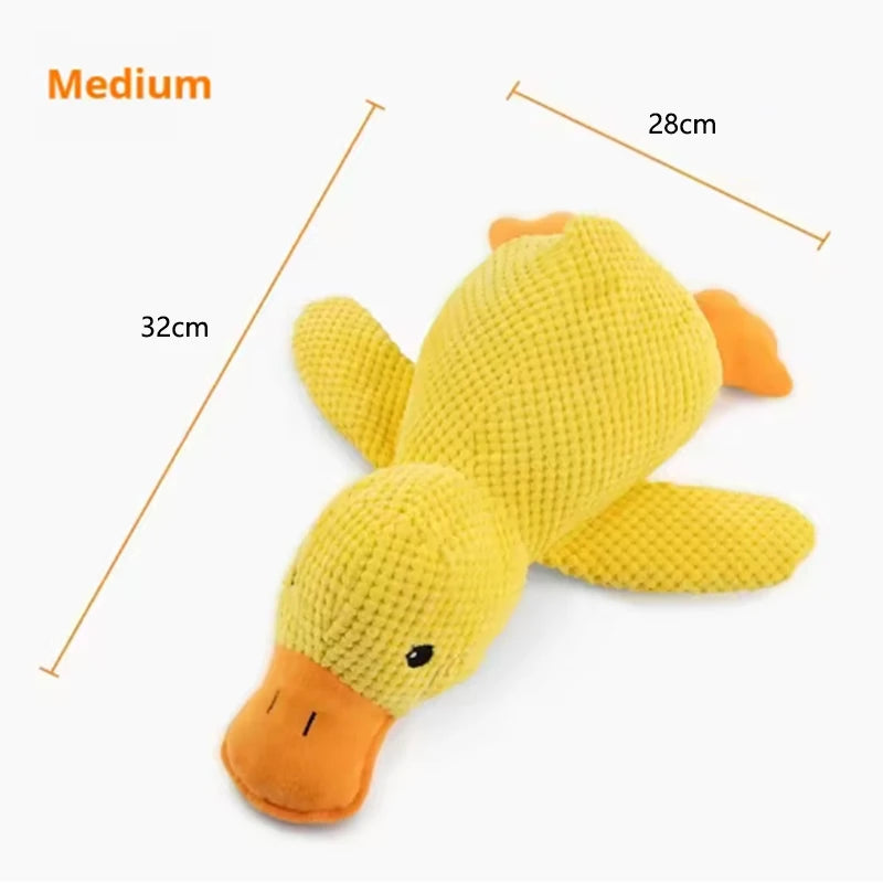 Soft Hugging Yellow Duck Plush Companion & Anxiety-Relieving Dog Toy
