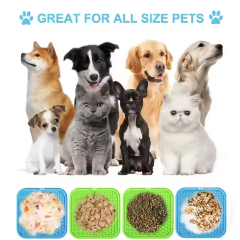 Silicone Pet Lick Mat with Suction Cups for Dog Bathing & Slow Feeding