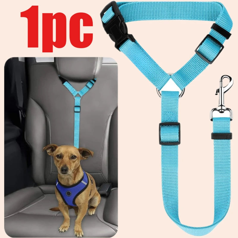 Adjustable Nylon Pet Car Seat Belt & Safety Lead Leash