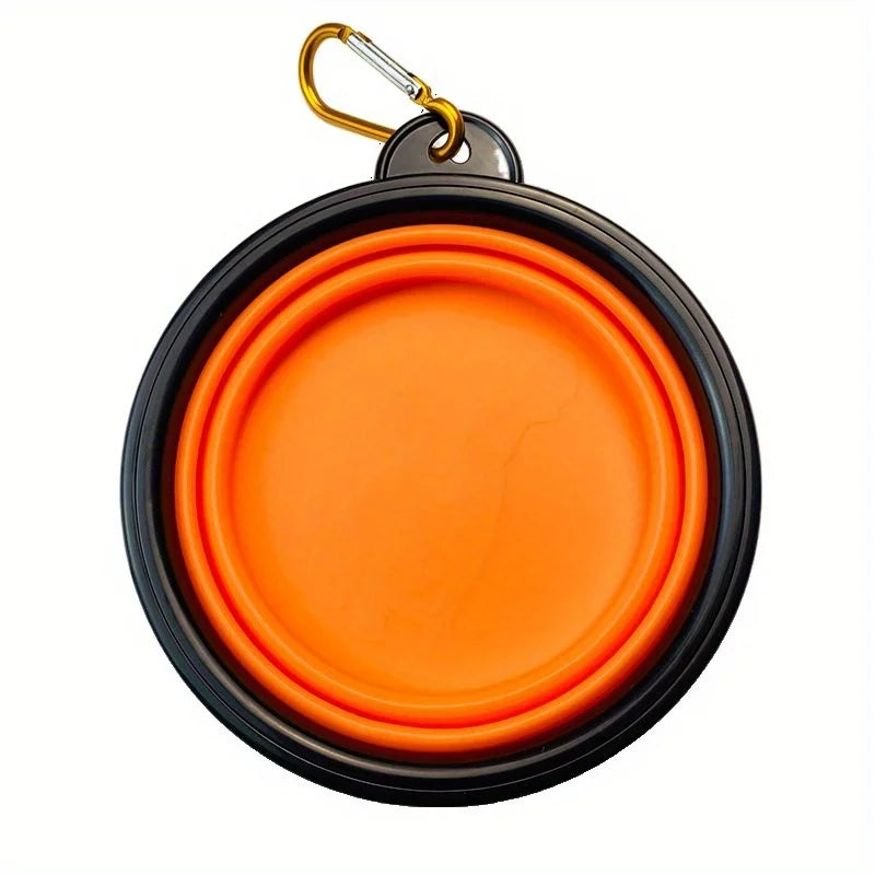 Portable Collapsible Silicone Dog Travel Bowl with Clip