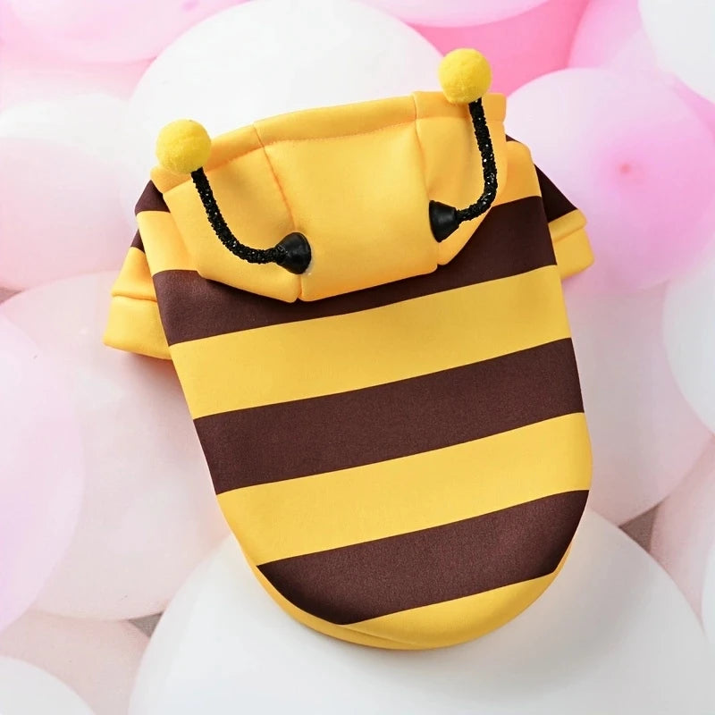 Cute Bumblebee Dog & Cat Hooded Costume & Winter Fleece Apparel