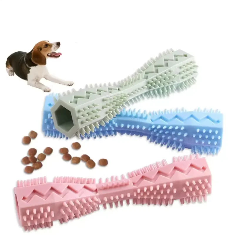 Bite-Resistant Dog Teething Chew Stick & Treat Dispenser Toy
