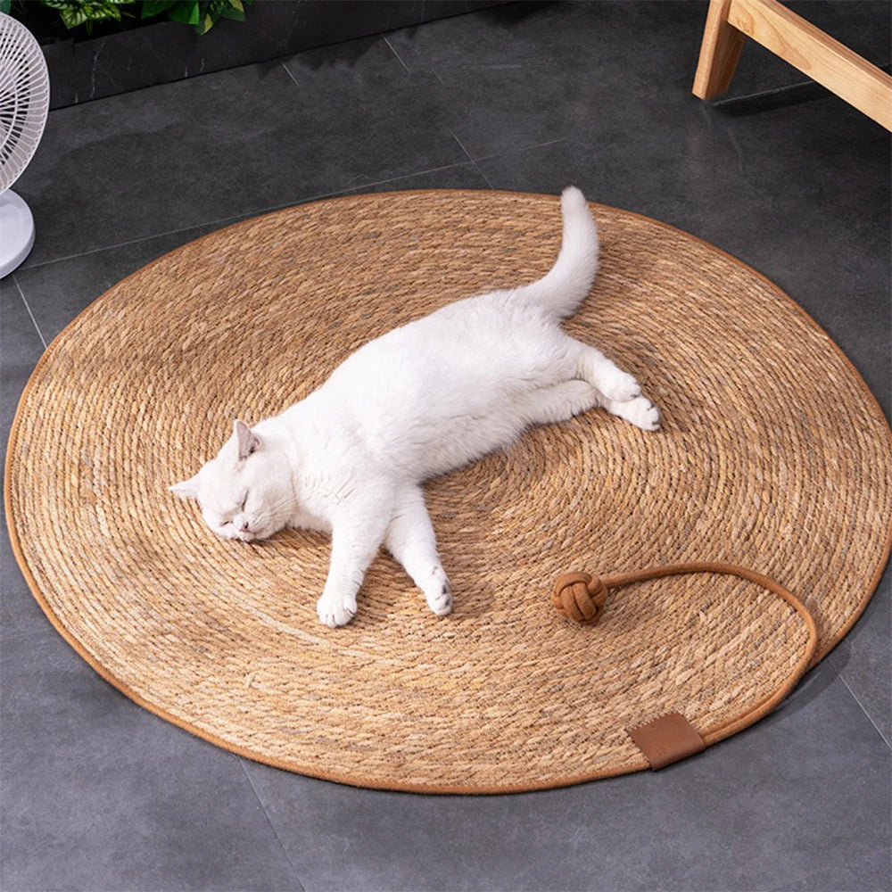 Rattan Cat Scratching Mat & Furniture Protector Pad
