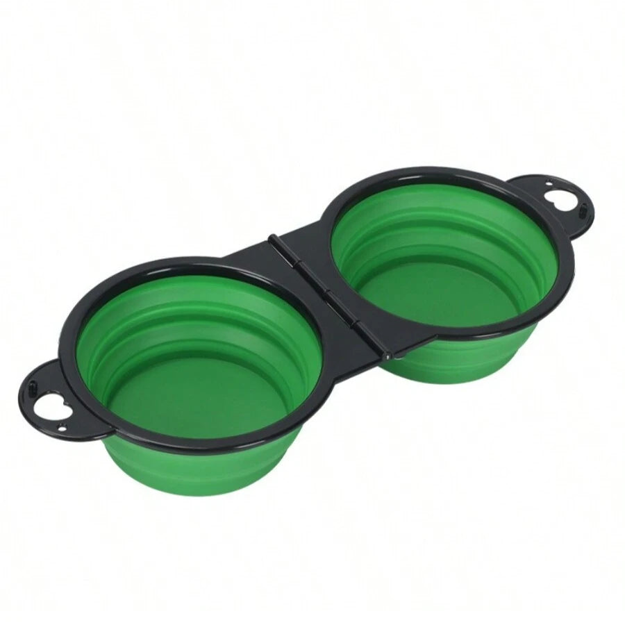 2-in-1 Foldable Dual Pet Travel Food & Water Bowl