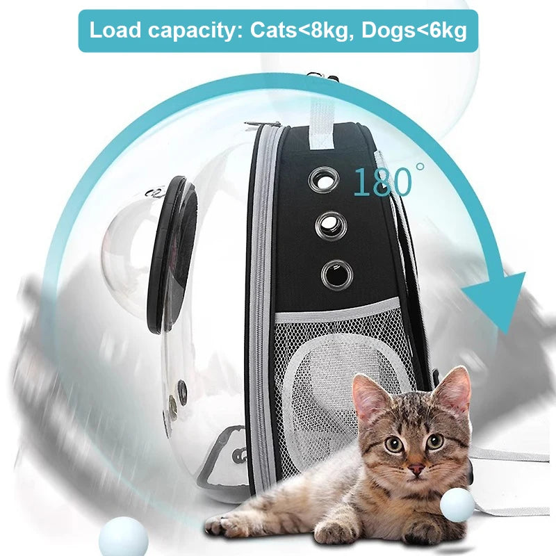 Breathable Transparent Space Capsule Pet Transport Backpack & Cat Carrier