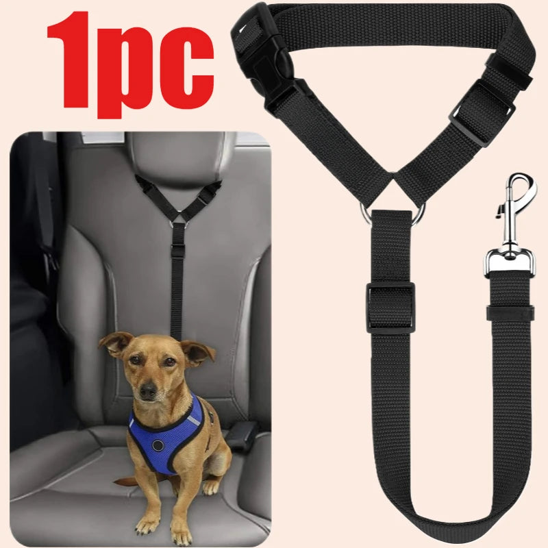 Adjustable Nylon Pet Car Seat Belt & Safety Lead Leash