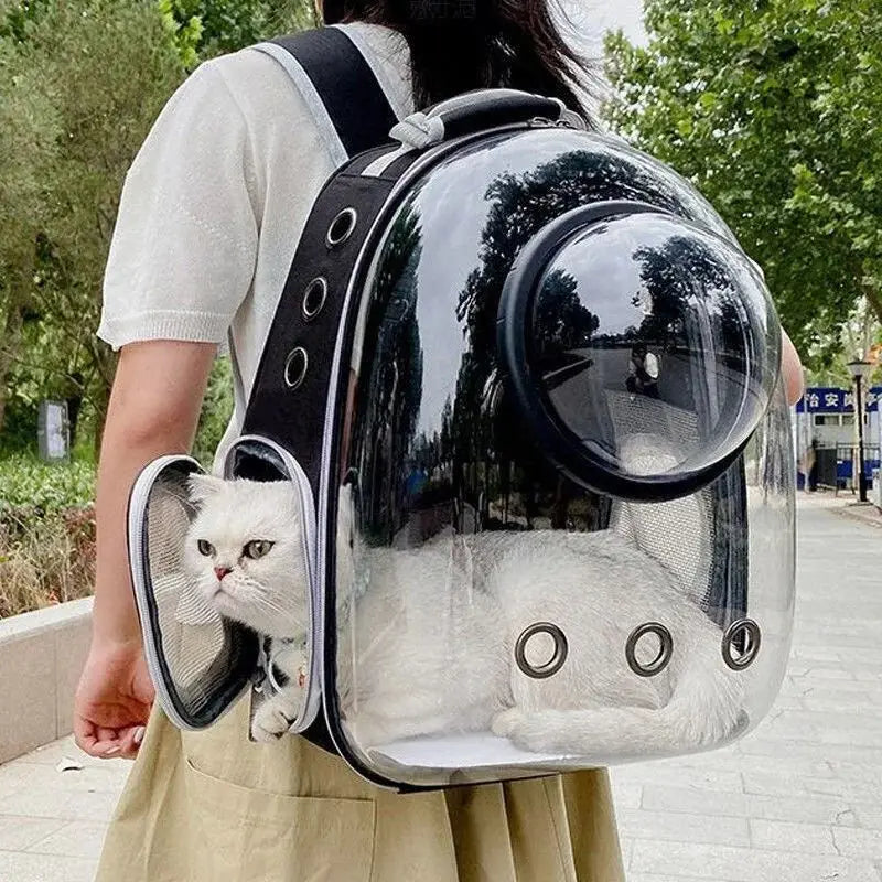 Breathable Transparent Space Capsule Pet Transport Backpack & Cat Carrier