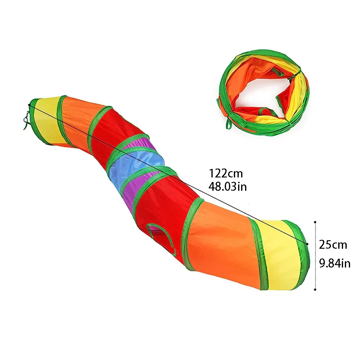 Foldable Interactive Cat Tunnel Tube Toy with Crinkle Play