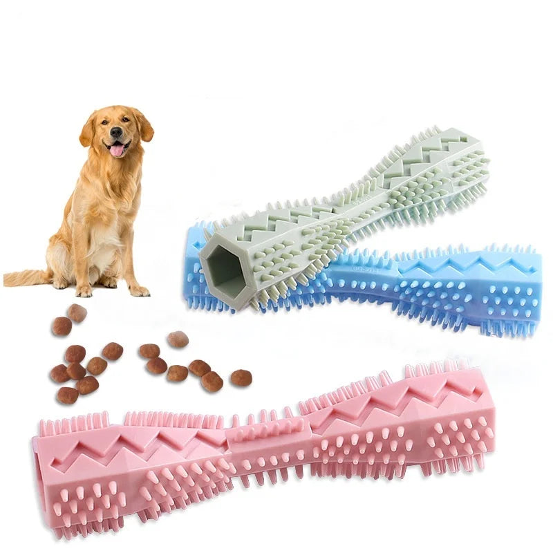 Bite-Resistant Dog Teething Chew Stick & Treat Dispenser Toy