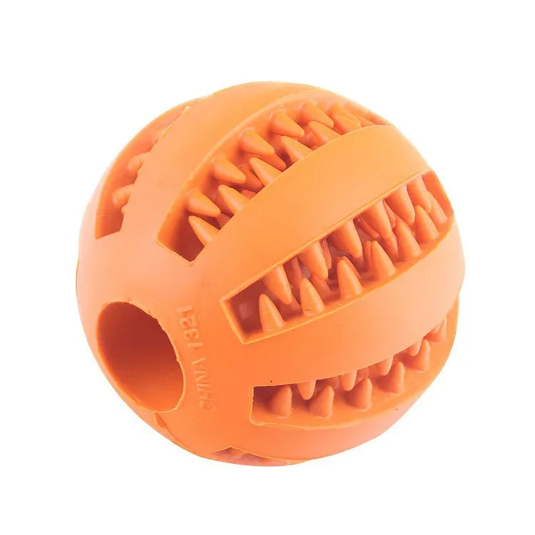 Bite-Resistant Dog Treat Dispenser & Tooth Cleaning Chew Ball
