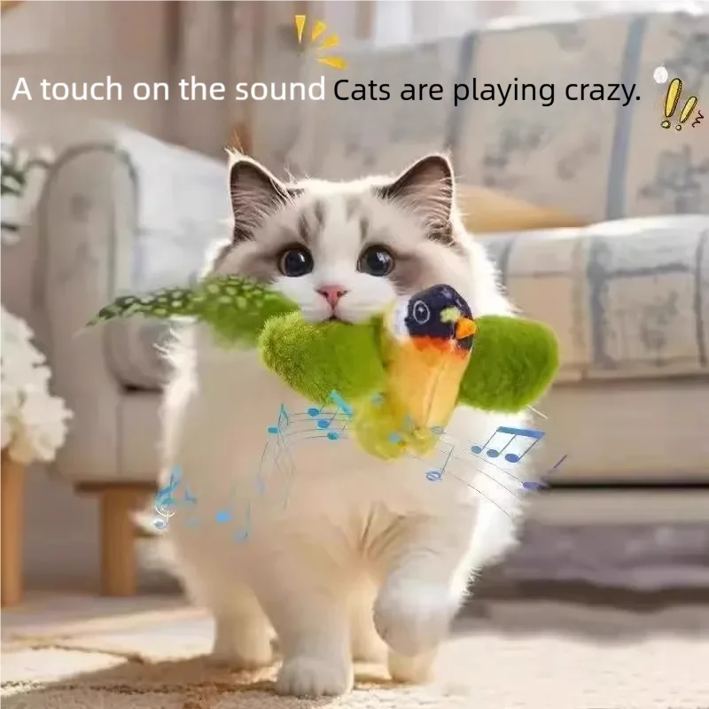 Electric Flapping Wings & Chirping Bird Interactive Cat Toy