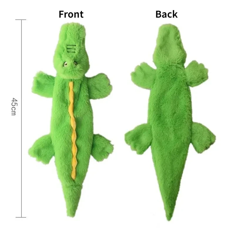 No Stuffing Plush Squeaky Dog Chew Toy with Crinkle Paper & Squeakers