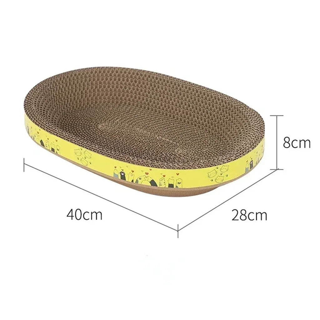 Oval Corrugated Cardboard Cat Scratching Board & Furniture Protector Nest
