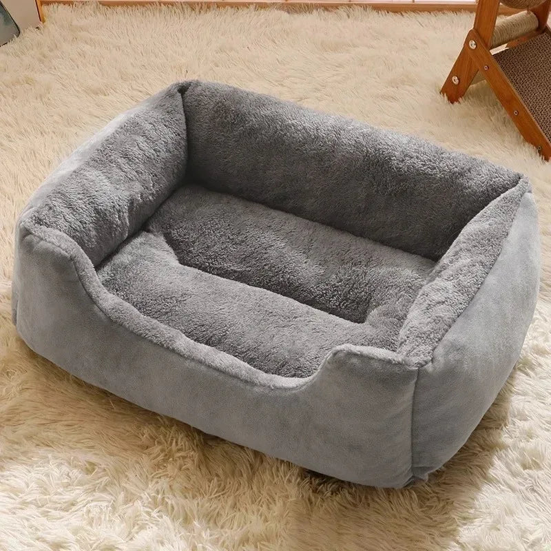 Orthopedic Plush Rectangular Cat & Dog Bolster Bed