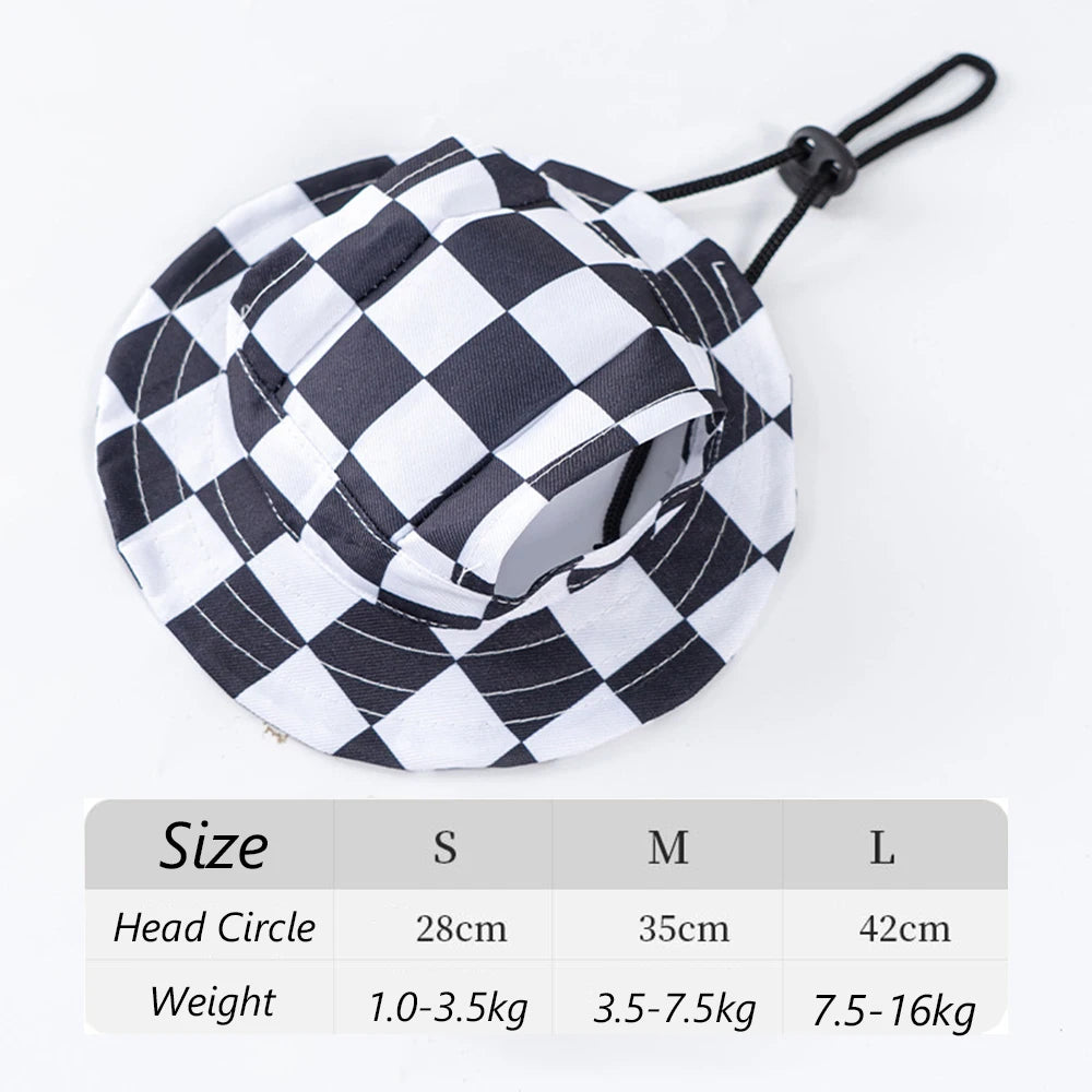 Adjustable Cute Printed Dog Hat & Puppy Sun Cap for Small Dogs